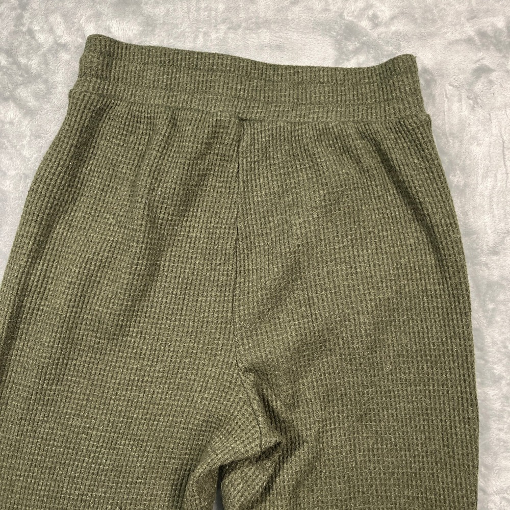 American Eagle Flare Pants Womens Olive Green Waffle Knit High Rise Lounge XS - Picture 7 of 13